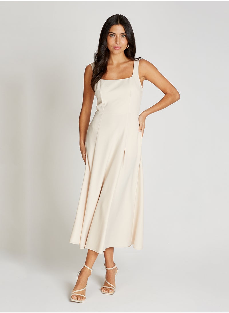 Little Mistress Flared Square Neck Maxi Dress  - Image 4