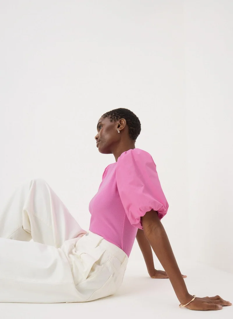 Matalan Pink Puff Sleeve T-Shirt