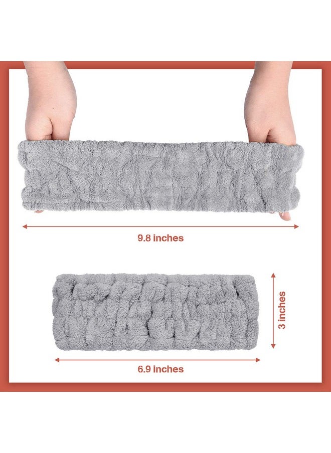 Chuangdi - Chuangdi 3 Pieces Spa Headband for Women Facial Makeup Headband Soft Terry Cloth Hairband for Washing Face Mask Spa Shower Gifts(Black, White, Light Grey) - Image 1