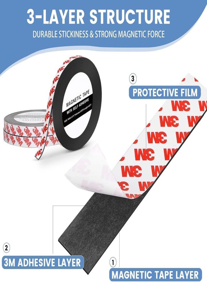 VEECHA ENTERPRISE Magnetic Strip Roll 1CM x 3MTR | Strong 3M Adhesive Magnet Tape | Flexible, Cuttable Sticky Magnet Tape for Photos, Postcards, Screens & DIY Projects (3) - Image 3