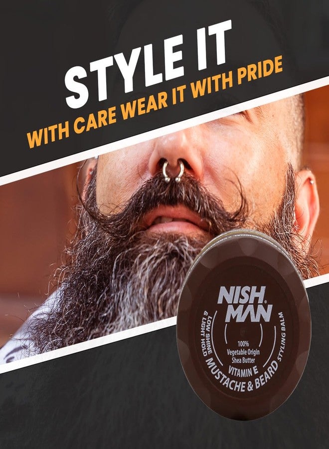 nishman Mustache & Beard Styling Wax with Argan Oil, Sweet Almond Oil, Jojoba Oil | Low Shine & Light Hold - Image 3