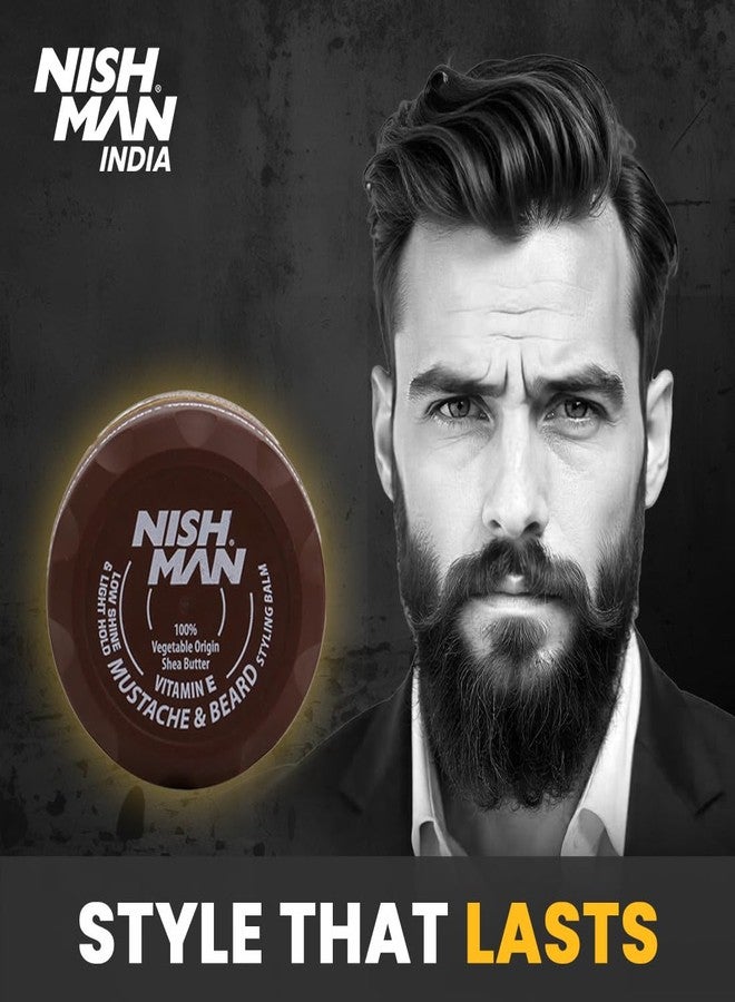 nishman Mustache & Beard Styling Wax with Argan Oil, Sweet Almond Oil, Jojoba Oil | Low Shine & Light Hold - Image 2