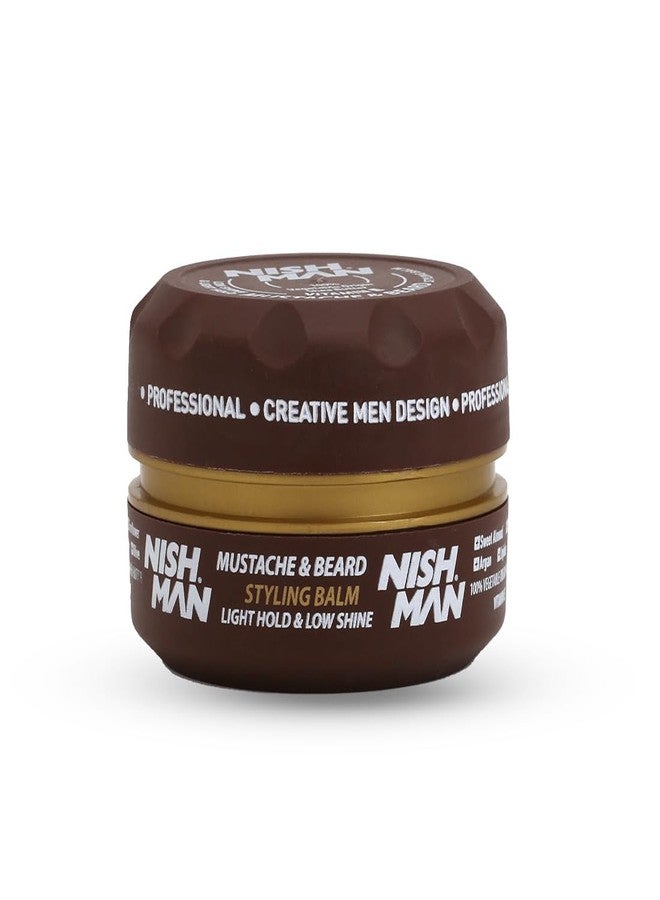 nishman Mustache & Beard Styling Wax with Argan Oil, Sweet Almond Oil, Jojoba Oil | Low Shine & Light Hold - Image 1