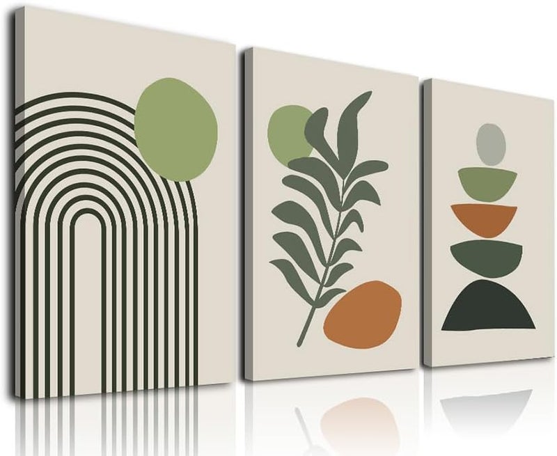 KBKBART Boho Wall Art Set of 3 - Mid-Century Modern Prints - Image 1