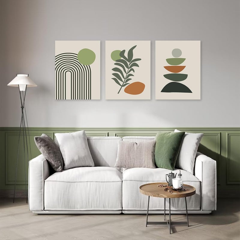 KBKBART Boho Wall Art Set of 3 - Mid-Century Modern Prints - Image 2