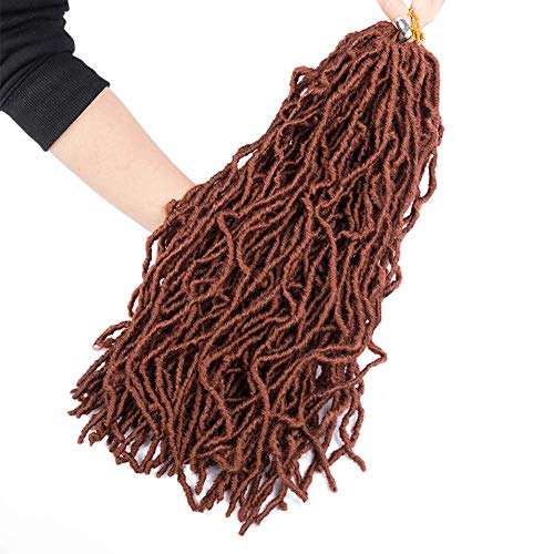 conrora soft locs crochet hair 18 Inch 6 Packs copper red Curly Wavy Crochet Synthetic Braiding Hair Extensions Dreads Crochet for black women(18 inch, 350) - Image 2