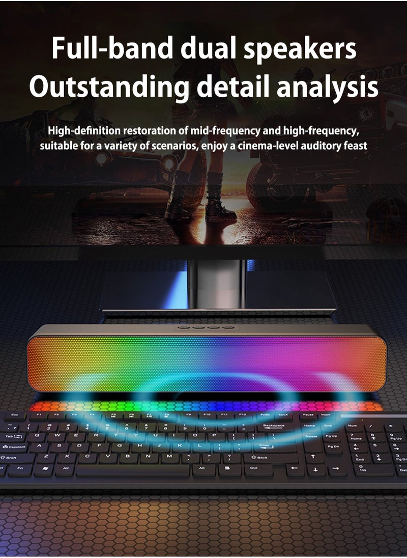 BONKS - Computer speakers, RGB gaming computer speakers, PC speakers with dynamic lighting, audio light synchronization, USB power supply, Bluetooth connection, BT and Aux 3.5 jack connection - Image 1