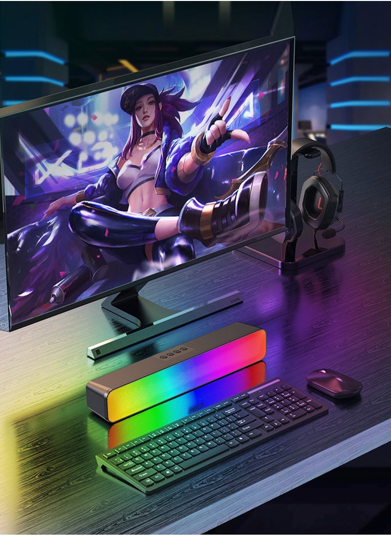 BONKS - Computer speakers, RGB gaming computer speakers, PC speakers with dynamic lighting, audio light synchronization, USB power supply, Bluetooth connection, BT and Aux 3.5 jack connection - Image 1