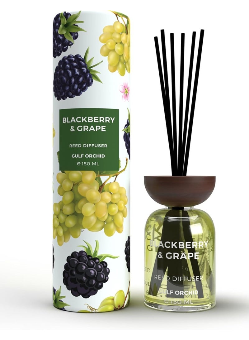 Gulf Orchid Blackberry & Grape Aromatherapy Reed Diffuser Air Freshener Fragrance for Home & Office 150ml