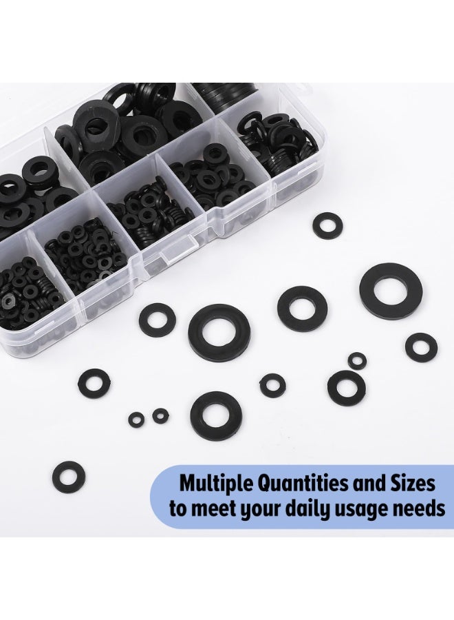 RTYY 500 Pcs Nylon Flat Washers, Hose Washer Rubber Screw, Sealing Faucet Washers Kit Vibration Absorbing Pads for Faucets Bolts Screws Hose Plumbing Shower Head (M2 M2.5 M3 M4 M5 M6 M8 M10) - Image 2