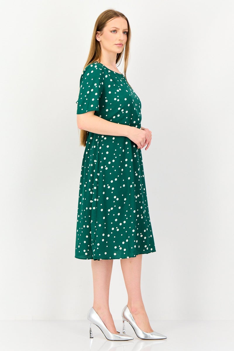 VERO MODA فستان ميدي بنقاط البولكا من فيرو مودا للنساء، متعدد الألوان - Image 3