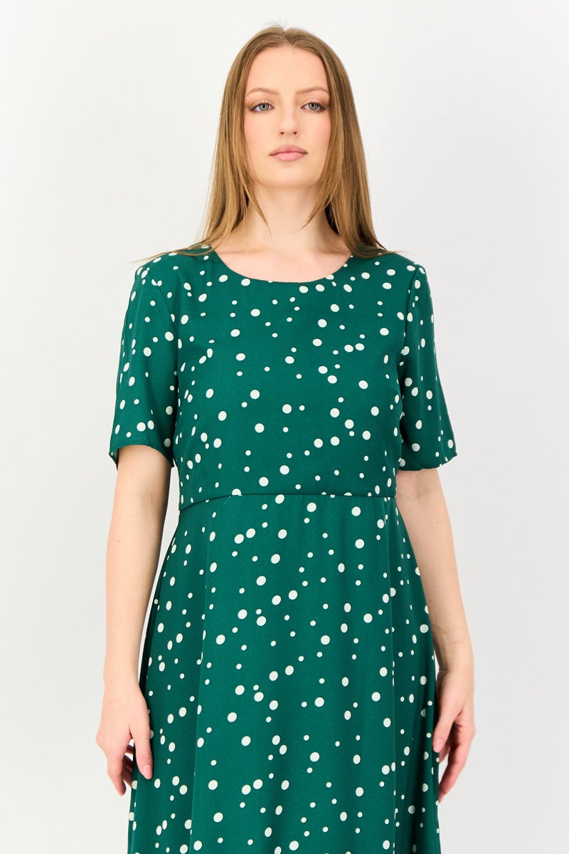 VERO MODA فستان ميدي بنقاط البولكا من فيرو مودا للنساء، متعدد الألوان - Image 2