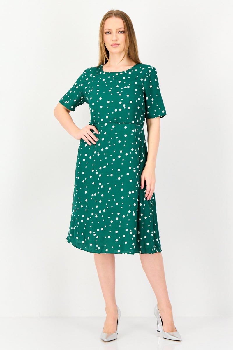 VERO MODA فستان ميدي بنقاط البولكا من فيرو مودا للنساء، متعدد الألوان - Image 1