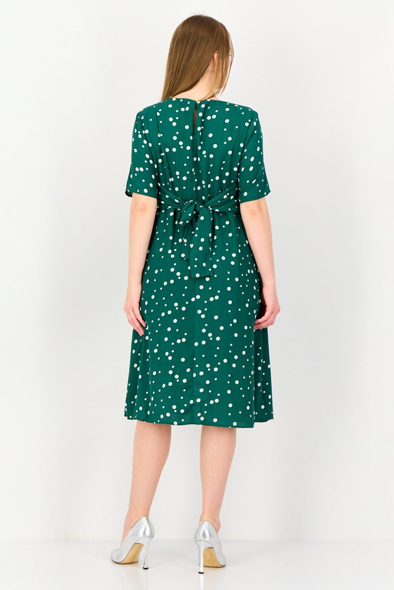 VERO MODA فستان ميدي بنقاط البولكا من فيرو مودا للنساء، متعدد الألوان - Image 4