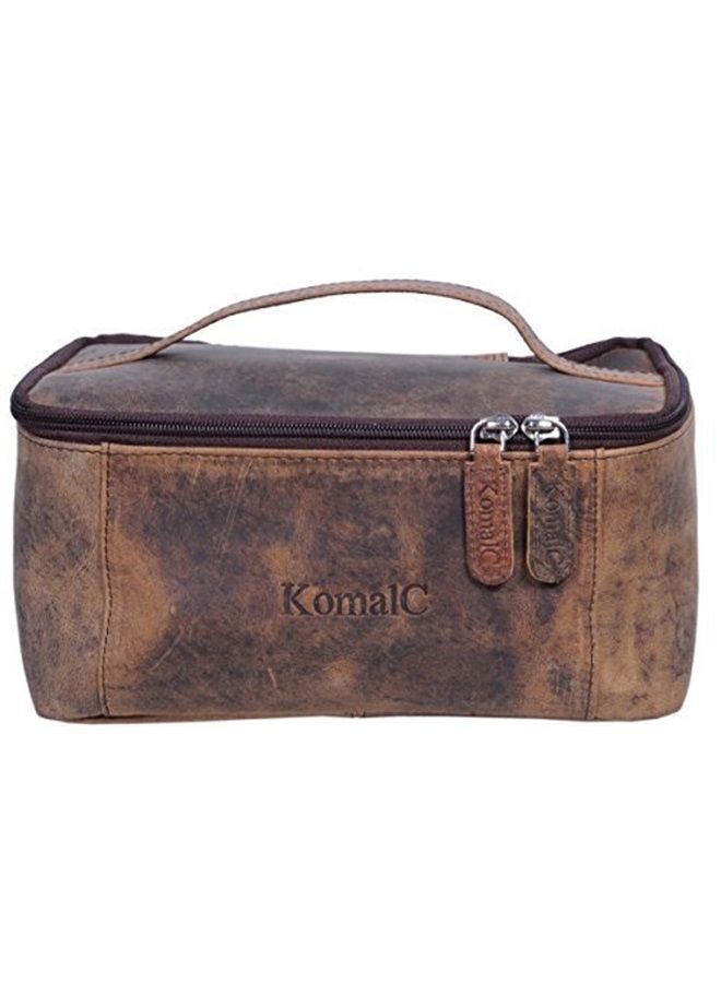Genuine Unisex Vanity Leather Dopp kit - Travel Toiletry Bag Shaving Kit