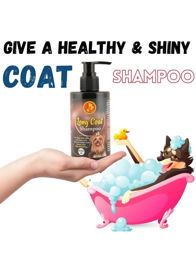 بت شامبو للشعر الطويل للكلاب والحيوانات الأليفة - لتفتيح وتوحيد لون البشرة، مرطب ومرطب، إحساس منعش (400 مل) - Image 3