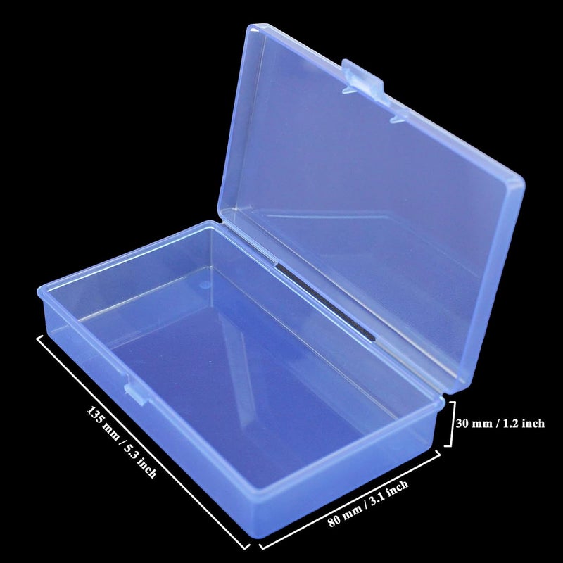 Goodma 8 Pieces Rectangular Empty Mini Plastic Organizer Storage Box Containers with Hinged Lids for Small Items and Other Craft Projects (Blue, 5.3 x 3.1 x 1.2 inch) - Image 2