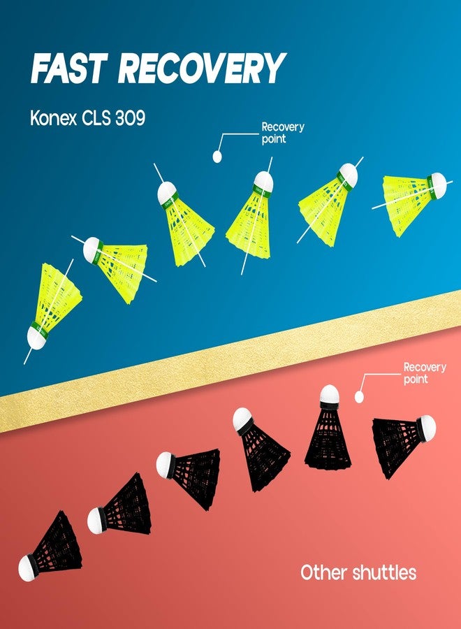 Konex Badminton Shuttlecock (6 Pcs) | Durable Premium Nylon Build with Lightweight Design | Fast, Stable & Steady Flight | Perfect for Indoor & Outdoor Games - Yellow - Image 5