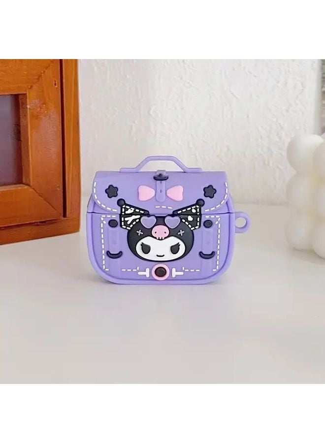 غلاف Sanrio Hello Kitty لسماعات AirPods Pro باللون البنفسجي - تصميم قطّة لطيف مع سلسلة مفاتيح خفيف الوزن ومقاوم للحماية - Image 1