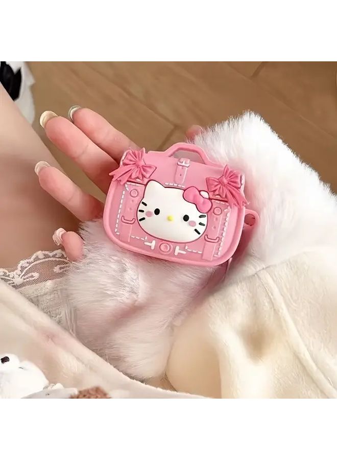 غلاف Sanrio Hello Kitty لسماعات AirPods Pro باللون البنفسجي - تصميم قطّة لطيف مع سلسلة مفاتيح خفيف الوزن ومقاوم للحماية - Image 3