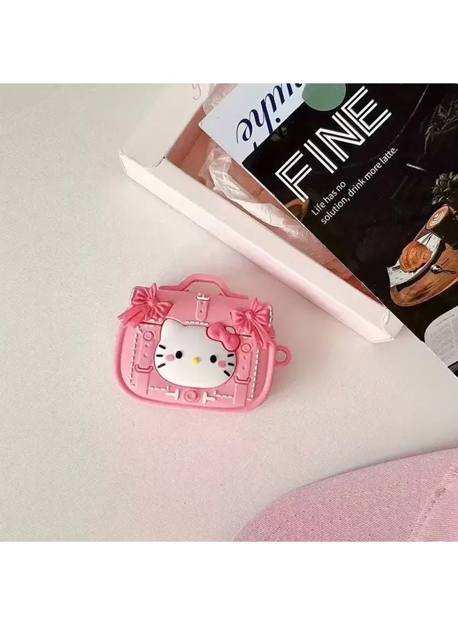 غلاف Sanrio Hello Kitty لسماعات AirPods Pro باللون البنفسجي - تصميم قطّة لطيف مع سلسلة مفاتيح خفيف الوزن ومقاوم للحماية - Image 4