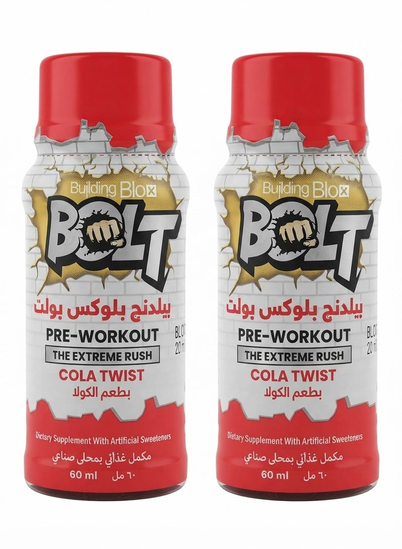 Bolt Building Blox Pre-Workout Energy Shot - Cola Twist - 60ml (2 Pack) - Image 1