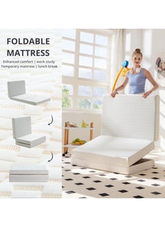 COMFY FOLDING SATIN WHITE 180 X 90 X 10CM SOFT FOAM EVERYDAY USE MATTRESS