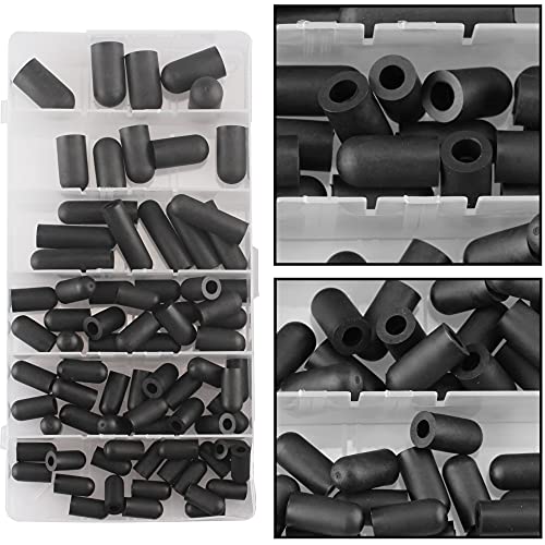 BUIYLV 80PCS Vacuum Hose Caps, Connector Assortment 6 Sizes Black Rubber Cap, Automotive Topomatic Replacement Parts for Carburetor Vacuum Plugs, Intake Manifold Vacuum Fitting - Image 5