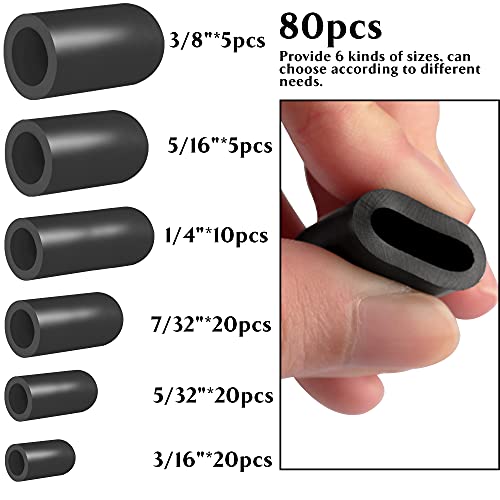 BUIYLV 80PCS Vacuum Hose Caps, Connector Assortment 6 Sizes Black Rubber Cap, Automotive Topomatic Replacement Parts for Carburetor Vacuum Plugs, Intake Manifold Vacuum Fitting - Image 3