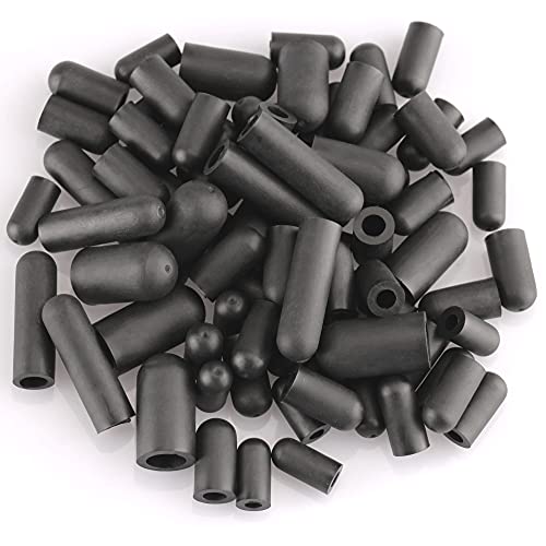 BUIYLV 80PCS Vacuum Hose Caps, Connector Assortment 6 Sizes Black Rubber Cap, Automotive Topomatic Replacement Parts for Carburetor Vacuum Plugs, Intake Manifold Vacuum Fitting - Image 4