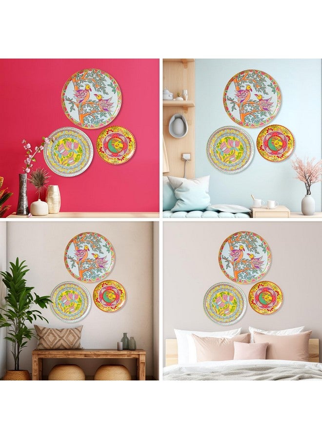 RITUALISTIC Madhubani Wall Plates for home decoration | Wall decor items for living room | Metal Wall Décor | Gift items for unisex | Home Décor Gift Items | Wall art | Wall showpiece | Set of 3 plate - Image 5