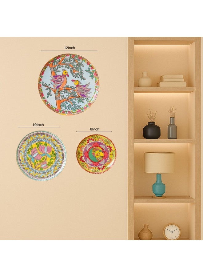 RITUALISTIC Madhubani Wall Plates for home decoration | Wall decor items for living room | Metal Wall Décor | Gift items for unisex | Home Décor Gift Items | Wall art | Wall showpiece | Set of 3 plate - Image 3