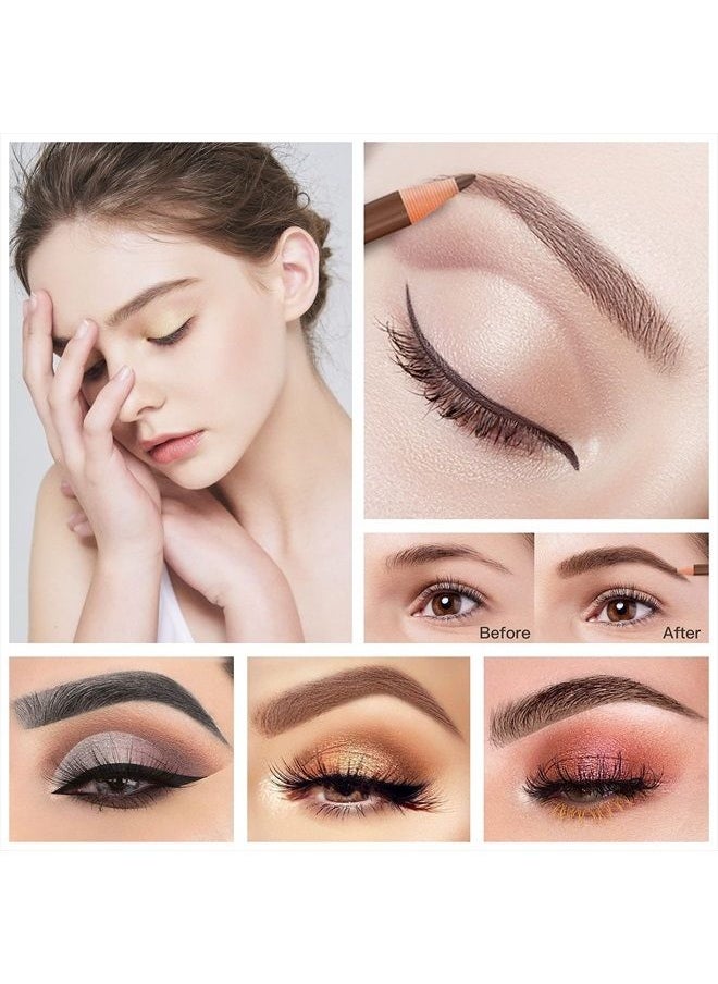 LSxia Waterproof Eye-Brows Pen-cil Set, Pull Cord Peel-off Eyebrow Pencil Microblading Eyebrow Pen Supplies Kit, White Eye-Liner Pencil and Eyebrows Tool Tattoo Makeup For Marking (5+1 Dark Brown)  - Image 3