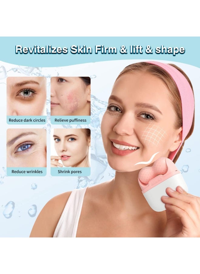 Ice Roller for Face, Eyes and Puffiness, 2 in 1 Body Roller for Pain Relief, Minor Injuries, Blood Circulation, Facial Massager and Skin Care Tool - Pink - 253 - Image 3