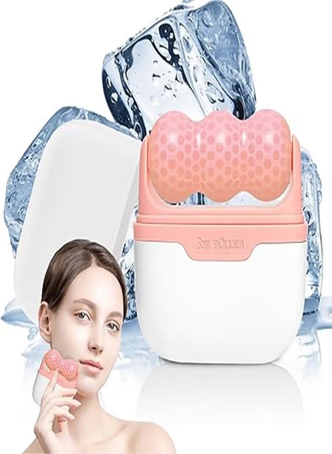 Ice Roller for Face, Eyes and Puffiness, 2 in 1 Body Roller for Pain Relief, Minor Injuries, Blood Circulation, Facial Massager and Skin Care Tool - Pink - 253 - Image 1