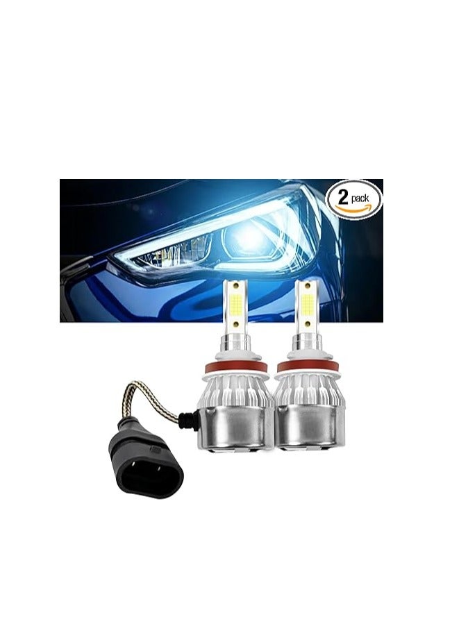 Generic H11 LED car headlight with 8000LM COB 6500K white light bulbs 2  - Image 1