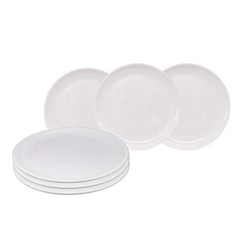 Urmila Plastic® Unbreakable Plastic Round Serving Dinner Plates Plate Set Full Size Plate for Dining Table Home Kitchen Party Restaurant 12 Inches White Set of 12 - Image 1