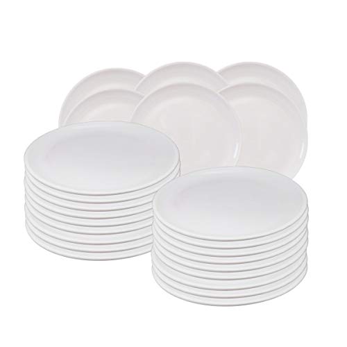 Urmila Plastic® Unbreakable Plastic Round Serving Dinner Plates Plate Set Full Size Plate for Dining Table Home Kitchen Party Restaurant 12 Inches White Set of 12 - Image 5