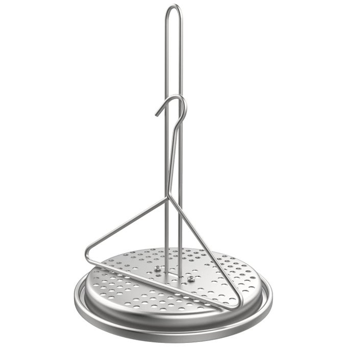 PERFORATED TURKEY CHICKEN POULTRY DEEP FRYER ACCESSORY KIT WITH WIRE HANDLE LIFTER HOOK VERTICAL ROASTER HOLDER BASE
