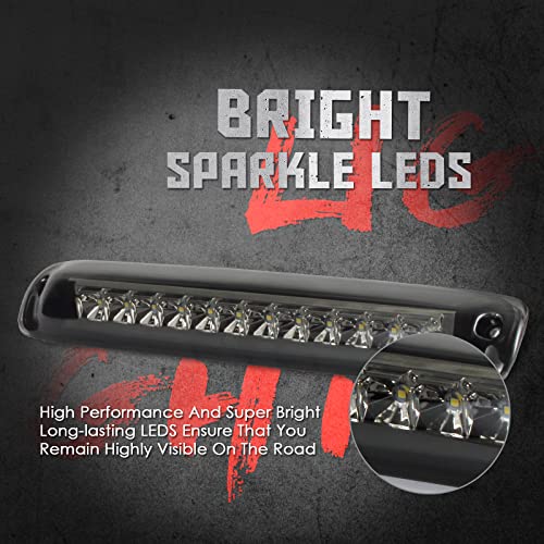 MARLBSTON 3rd Third Brake Light LED Compatible with 1999-2006 Chevrolet Silverado 1500 2500 3500 & HD Classic High Mount Stop Third Center Cargo Rear Brake Light Bar Taillight (Smoke) - Image 2