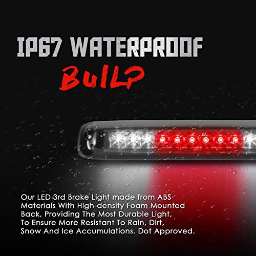 MARLBSTON 3rd Third Brake Light LED Compatible with 1999-2006 Chevrolet Silverado 1500 2500 3500 & HD Classic High Mount Stop Third Center Cargo Rear Brake Light Bar Taillight (Smoke) - Image 4