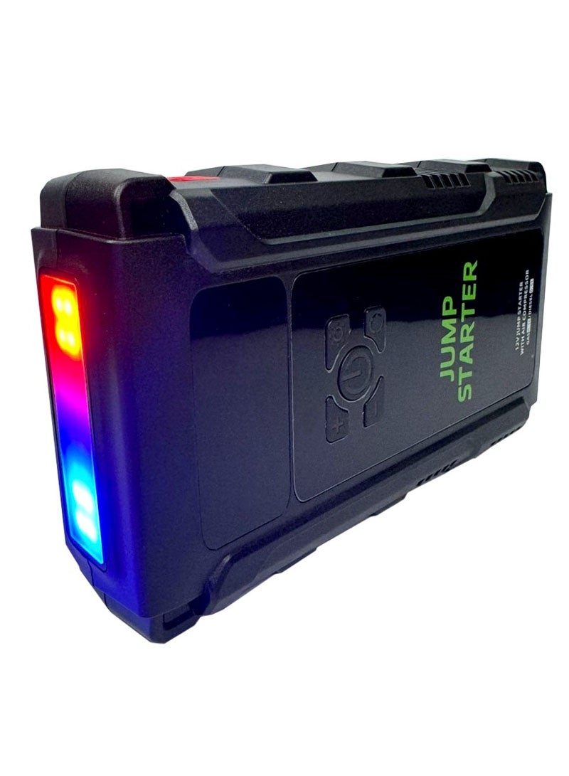 AGD Car Jump Starter Portable  with Air Pump, Emergency LED Light, and Multiple Functions – Ideal for Road Trips - Image 3