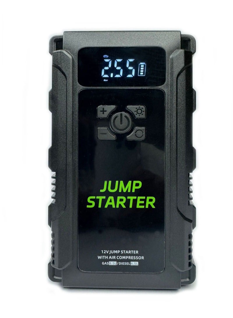AGD Car Jump Starter Portable  with Air Pump, Emergency LED Light, and Multiple Functions – Ideal for Road Trips - Image 1