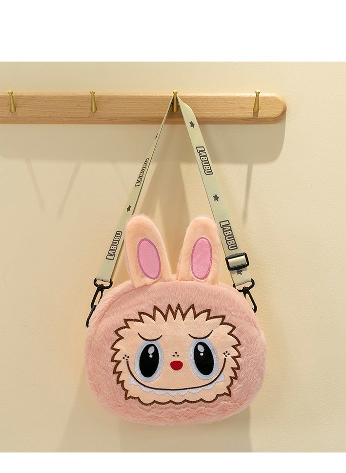 MiMi & BeiBei Cute Labubu Plush Crossbody Bag, Kawaii Anime Monster Shoulder Bag for Kids, Large Capacity Cartoon Character Purse, Soft Plush Travel Bag for Women & Girls, Adjustable Strap, Perfect Gift for Toddlers  - Image 2
