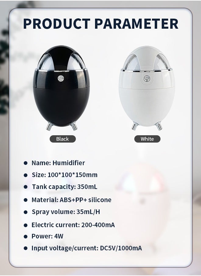 Generic - Large Capacity Humidifier with Colorful Night Light, Ultrasonic Vibration Technology, Ultra-Quiet Operation Without Disturbing People, 350ML - Image 1