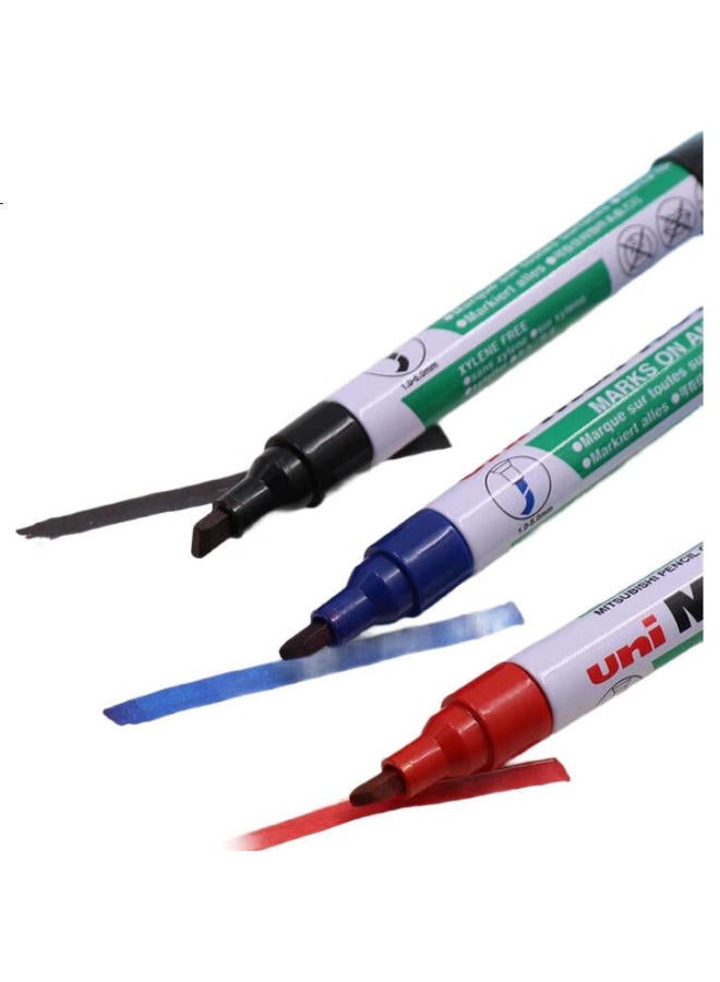 Uni Mitsubishi (Uni) Single-Tip Oil-Based Marker Pen, Chisel Tip Square Nozzle Large Tip Pen, 580B, Green, 12-Pack - Image 2