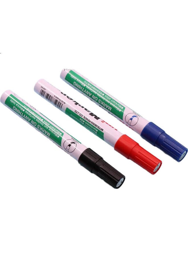 Uni Mitsubishi (Uni) Single-Tip Oil-Based Marker Pen, Chisel Tip Square Nozzle Large Tip Pen, 580B, Green, 12-Pack - Image 3