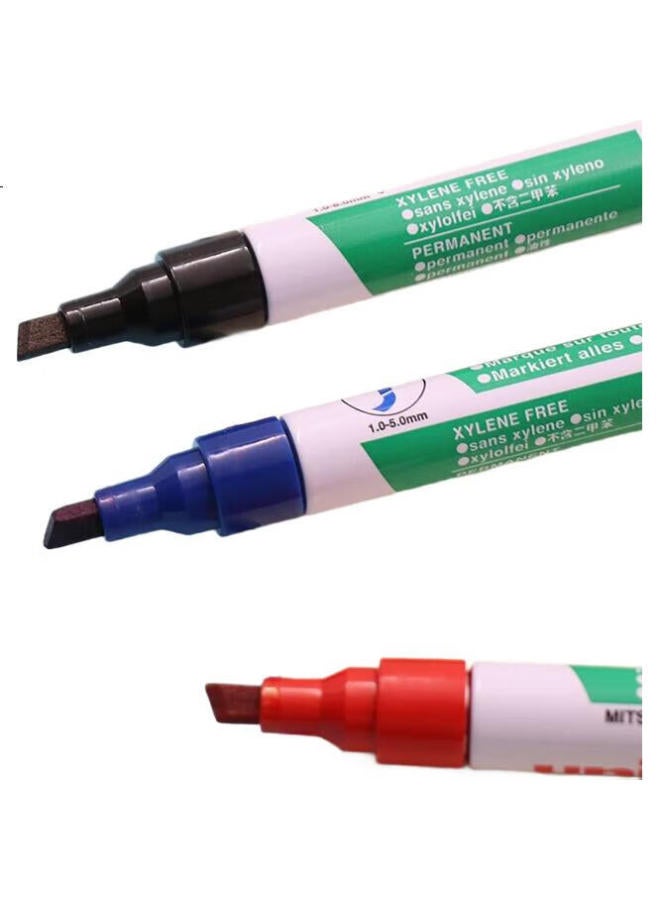 Uni Mitsubishi (Uni) Single-Tip Oil-Based Marker Pen, Chisel Tip Square Nozzle Large Tip Pen, 580B, Green, 12-Pack - Image 1