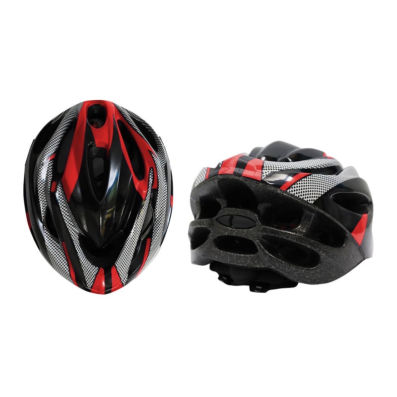 Endless EL1051 High Quality Cycle and Skates Helmet with Adjustable Strap | Black and Red | Material : Polycarbonate, EPS | With Inside Cushioning Padding for Comfort | For Adults, Women and Men - Image 1