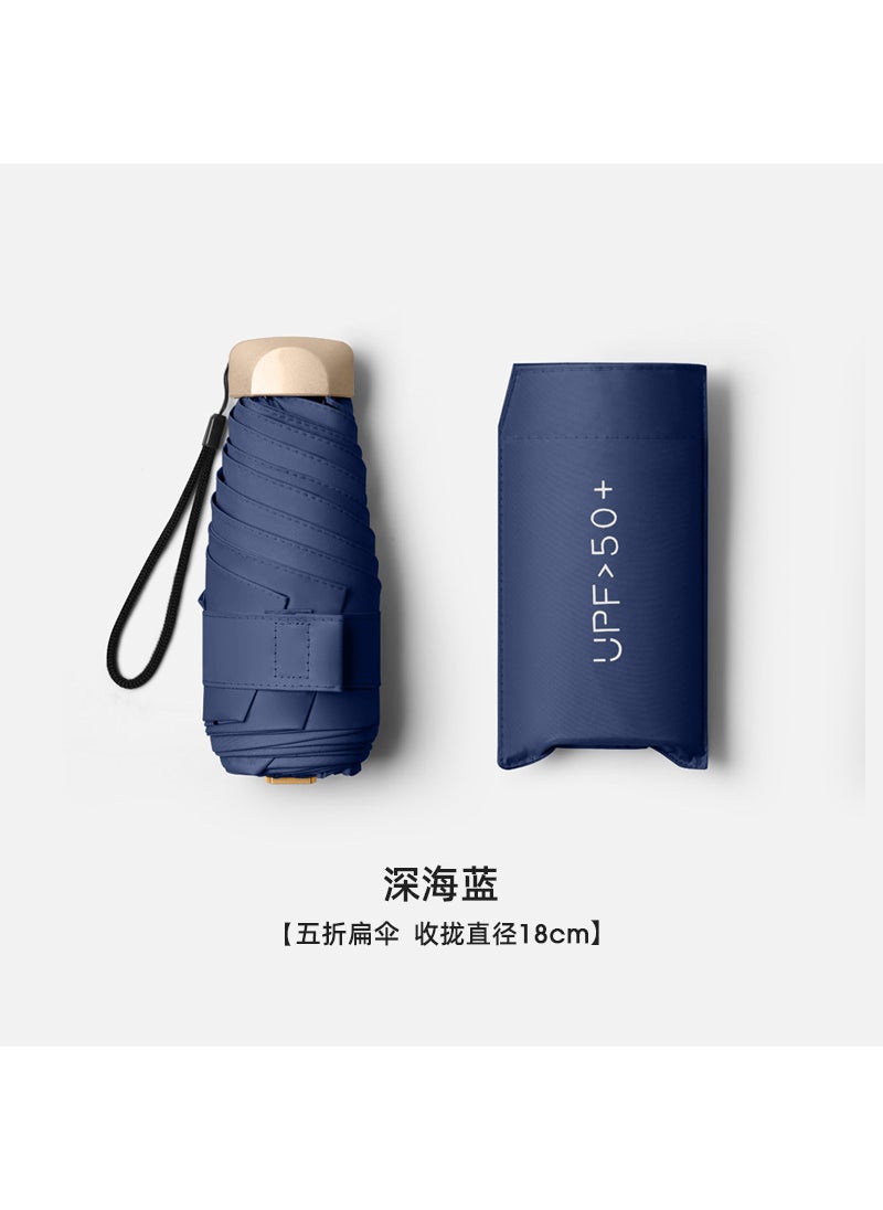 Generic Women's Mini Half-Fold Sun Protection Umbrella Small and Convenient Folding Dual-Use Ultra Light Sunshade Umbrella  - Image 3
